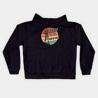 I'll Be In My Office, Surfing, Woman Surfer Kids Hoodie